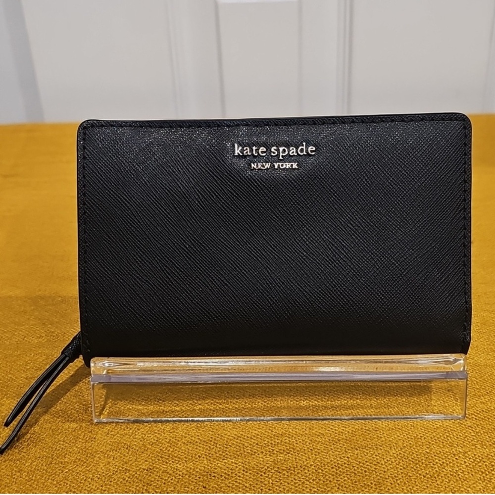 Kate Spade Cameron Black Medium Bifold Wallet NWOT